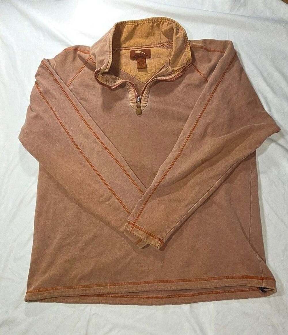 Bob Timberlake Quarter Zip Sweatshirt Size XL Brown